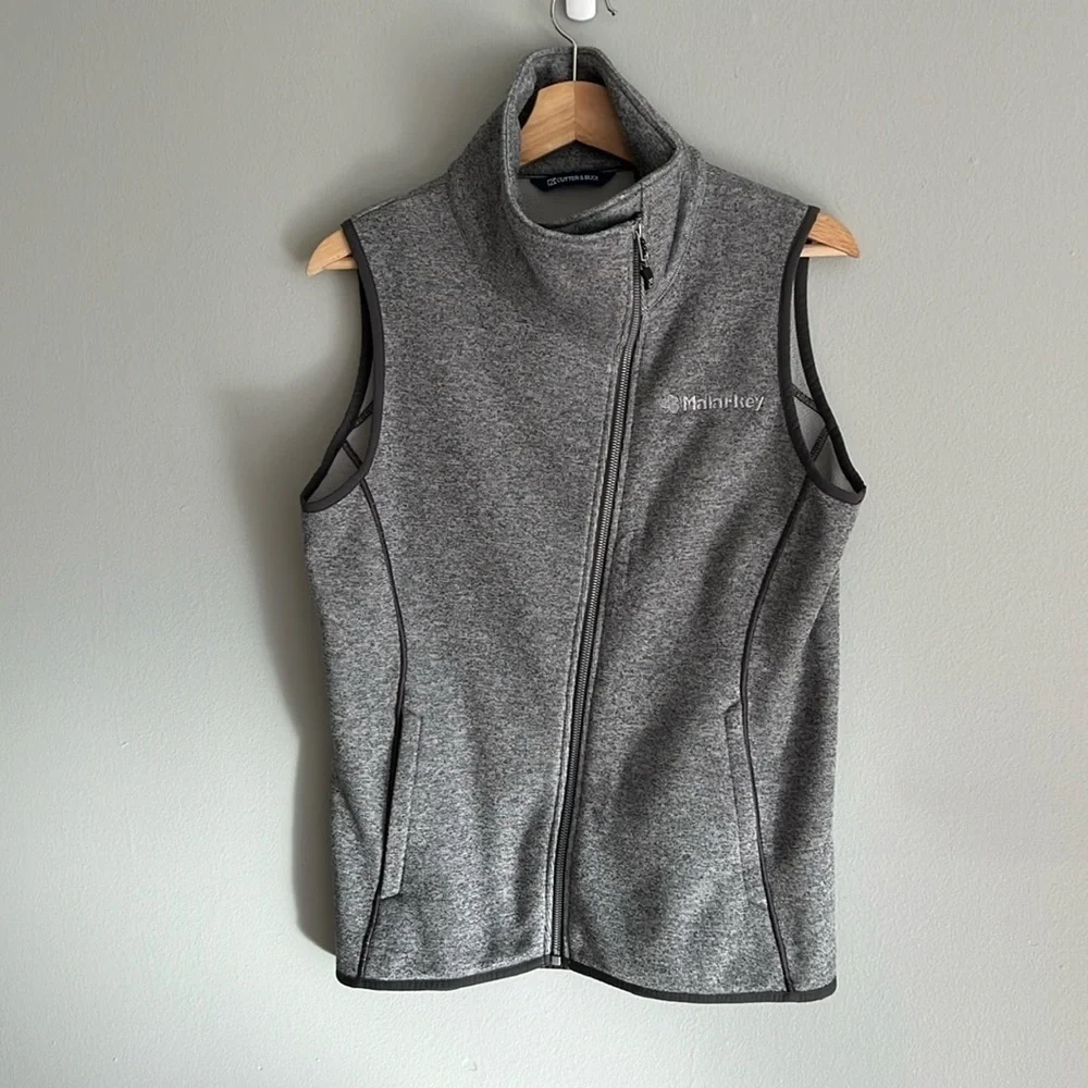 Cutter & Buck Mainsail Sweater Knit Womens Asymmetrical Vest in Gray Medium